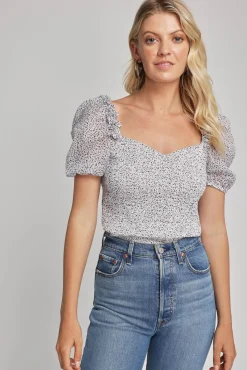 Serena Organic Cotton Shirred Top