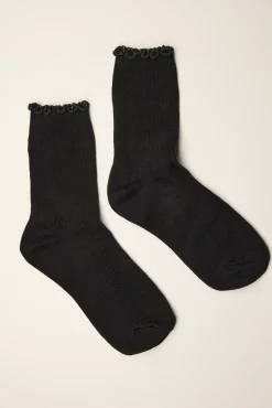 Sophia Lurex Ruffle Top Crew Socks
