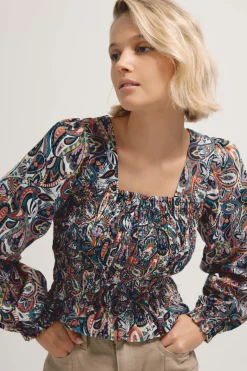 Stevie Shirred Detail Top