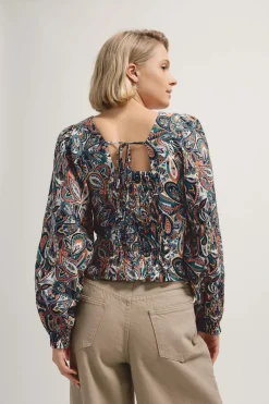 Stevie Shirred Detail Top