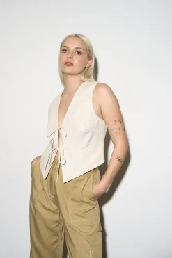 Studio. M Martinez Tie Front Vest