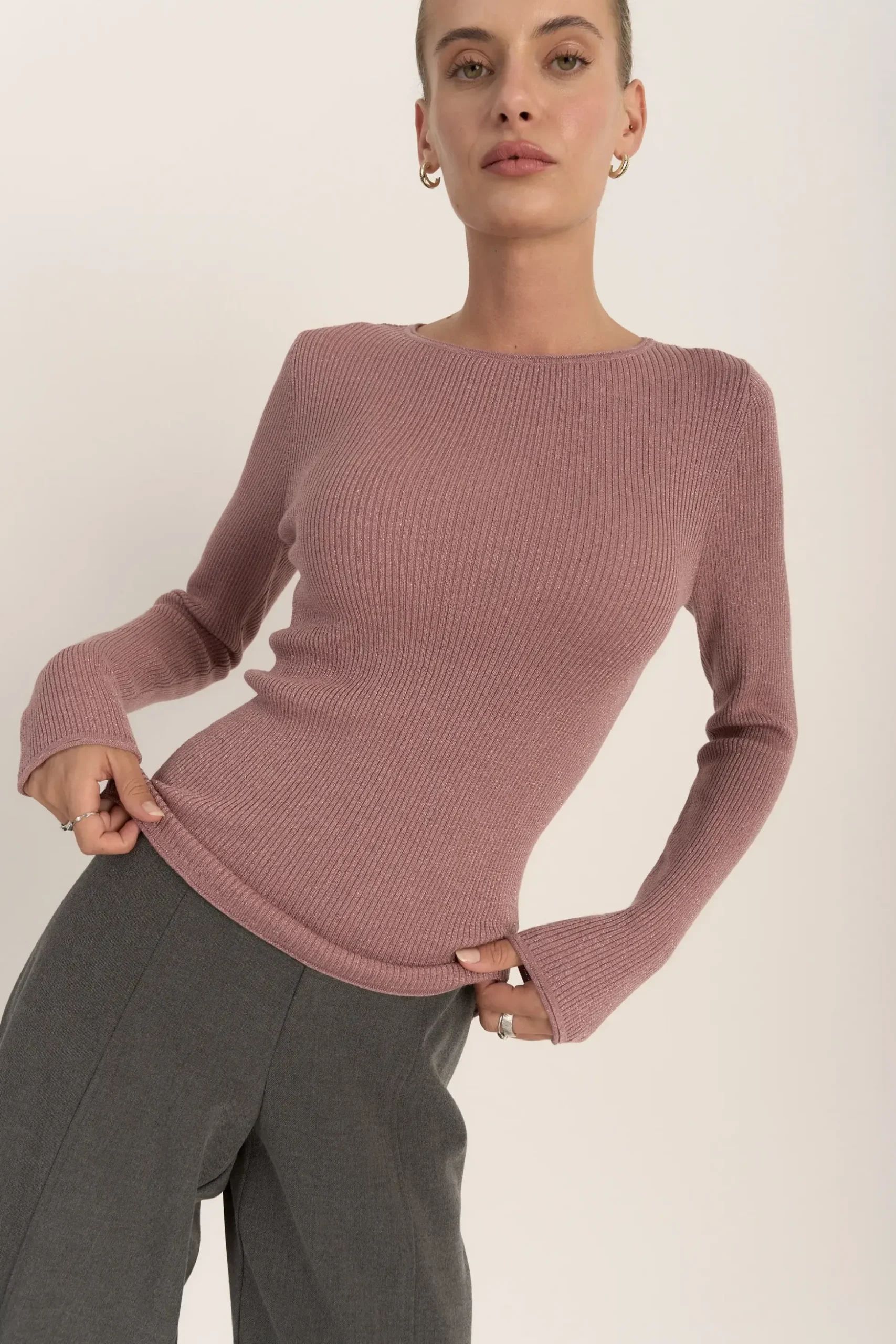 The Merino Silk Lurex Layering Top