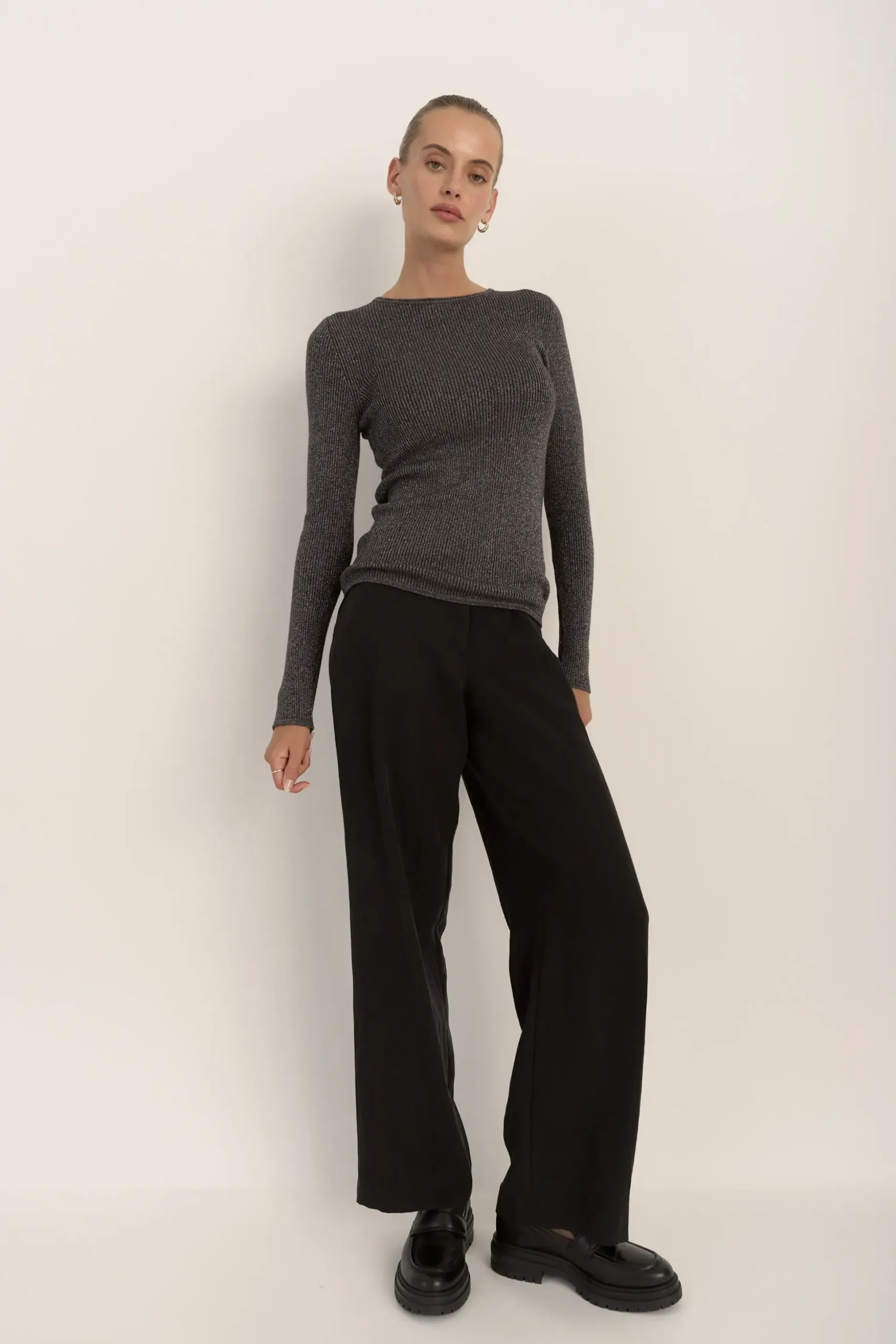 The Merino Silk Lurex Layering Top