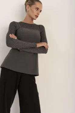 The Merino Silk Lurex Layering Top