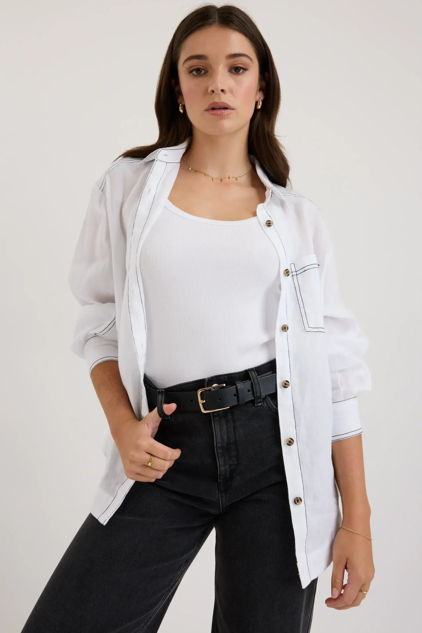 The Seam Detail Linen Shirt