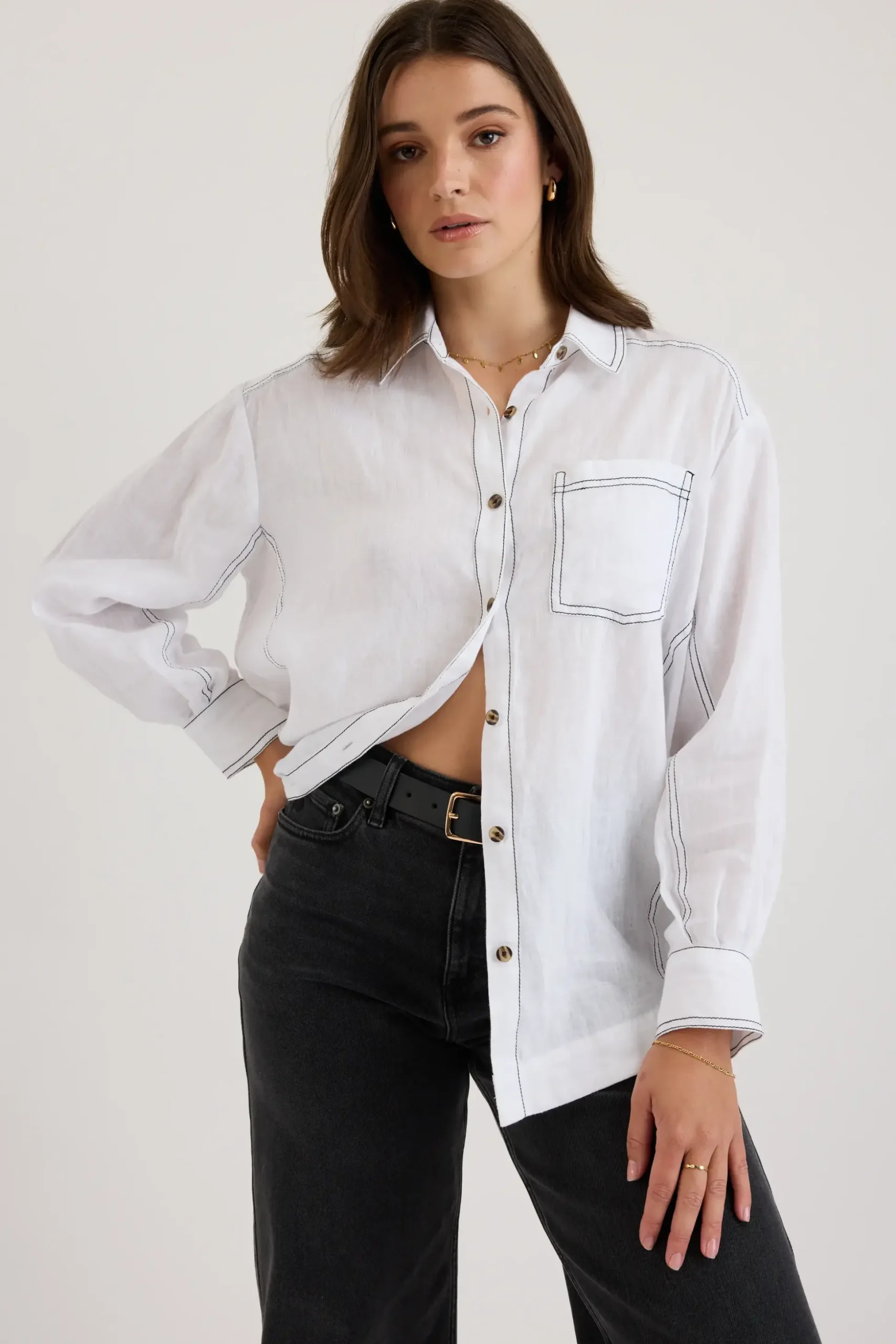 The Seam Detail Linen Shirt